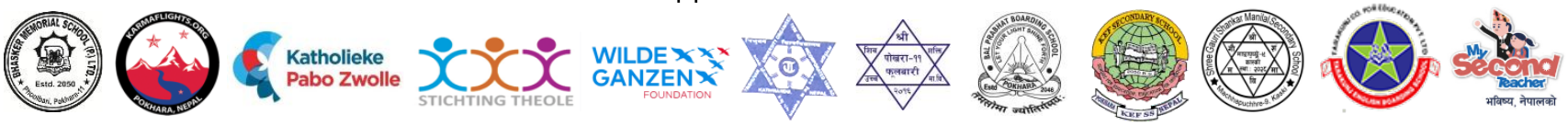 TIP-II is supported by Bhasker Memorial School, KarmaFlights, Katholieke Pabo Zwolle, Stichting THEOLE, Wilde Ganzen, My Second Teacher and partner schools in Pokhara